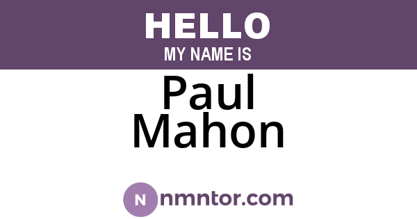 Paul Mahon