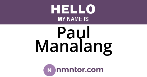 Paul Manalang