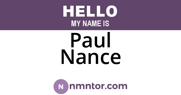 Paul Nance