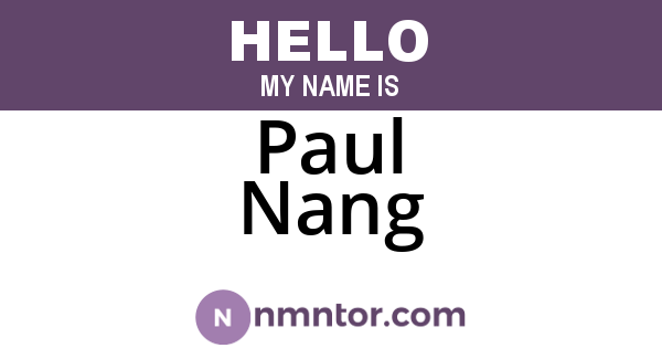 Paul Nang