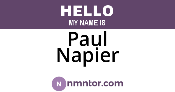 Paul Napier