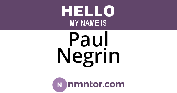 Paul Negrin