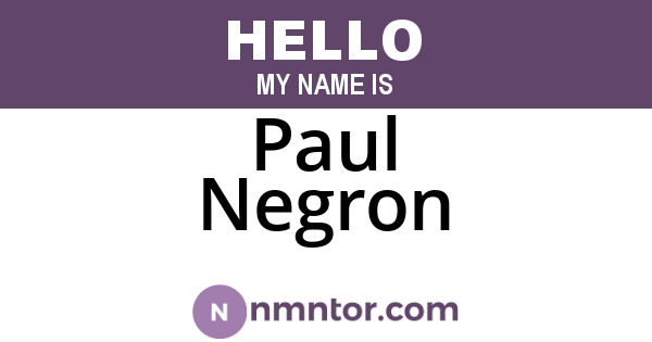Paul Negron