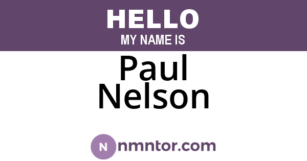 Paul Nelson