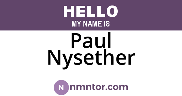 Paul Nysether