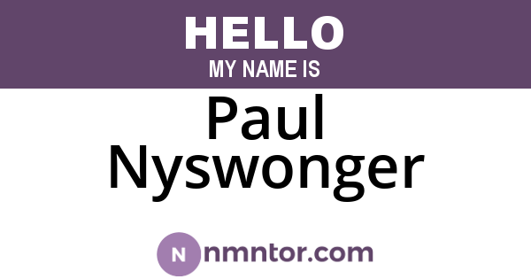 Paul Nyswonger
