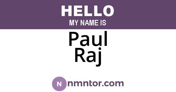 Paul Raj