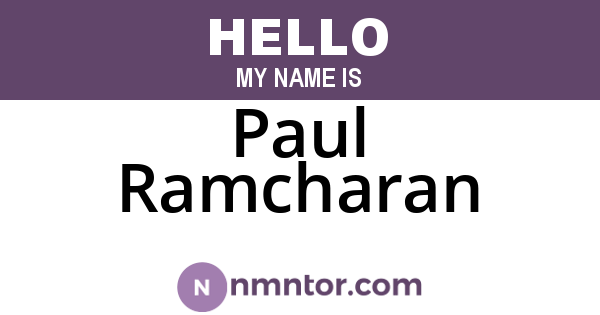 Paul Ramcharan