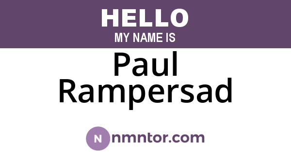 Paul Rampersad