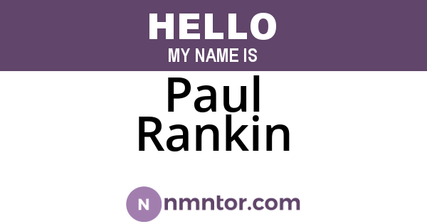 Paul Rankin