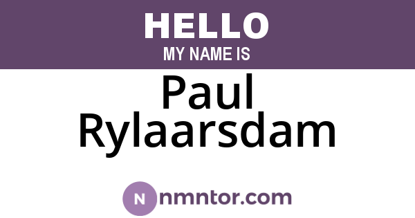 Paul Rylaarsdam