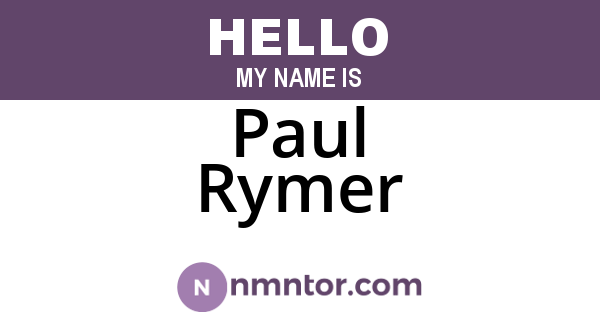 Paul Rymer