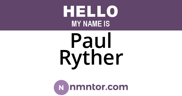 Paul Ryther