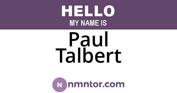 Paul Talbert