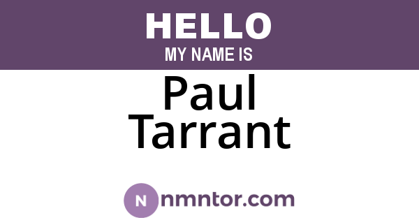 Paul Tarrant