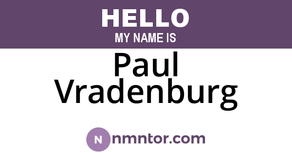 Paul Vradenburg