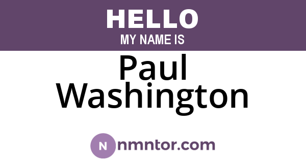Paul Washington