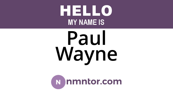 Paul Wayne