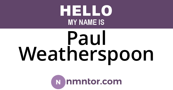 Paul Weatherspoon
