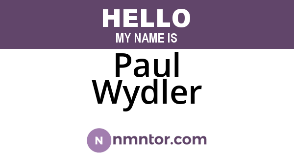 Paul Wydler