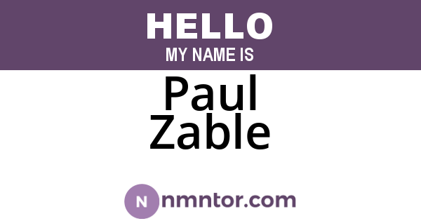 Paul Zable