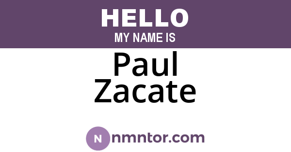 Paul Zacate