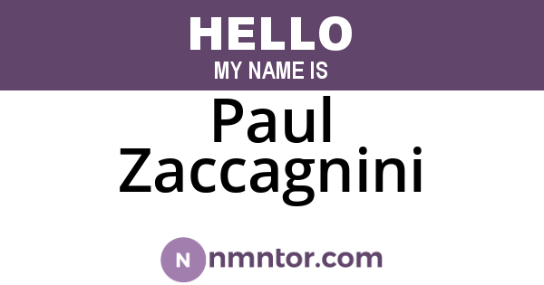 Paul Zaccagnini