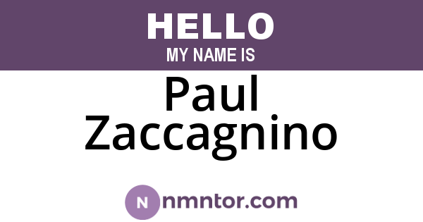 Paul Zaccagnino