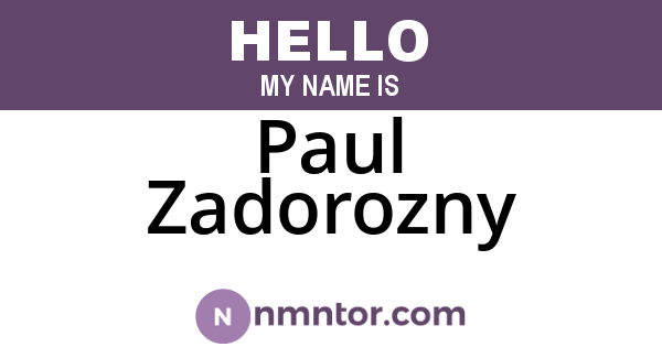 Paul Zadorozny