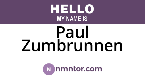 Paul Zumbrunnen