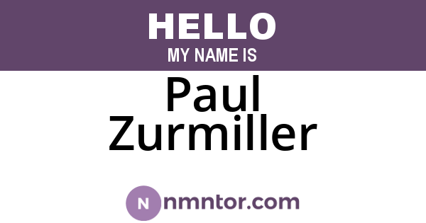 Paul Zurmiller