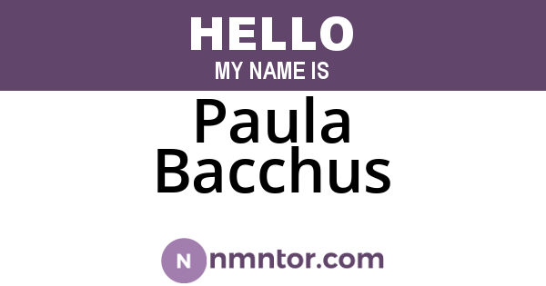 Paula Bacchus