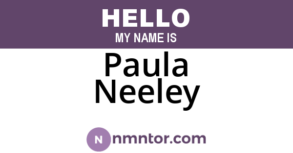 Paula Neeley