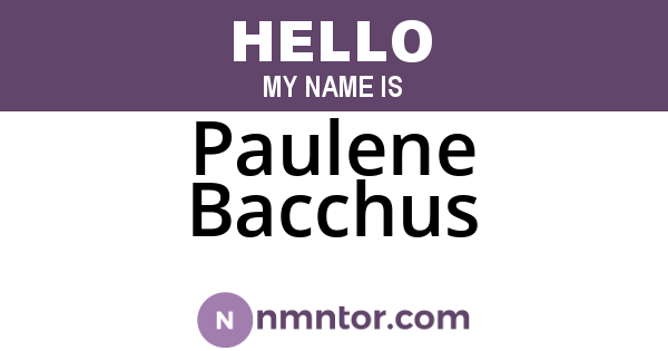 Paulene Bacchus