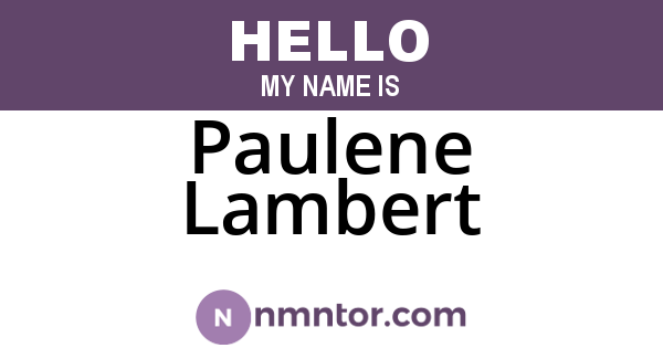 Paulene Lambert