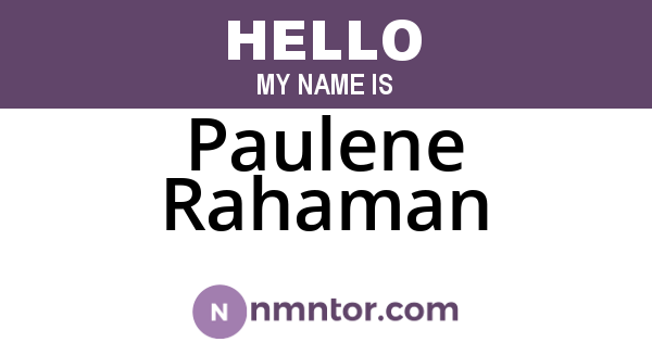 Paulene Rahaman