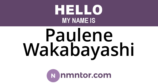 Paulene Wakabayashi