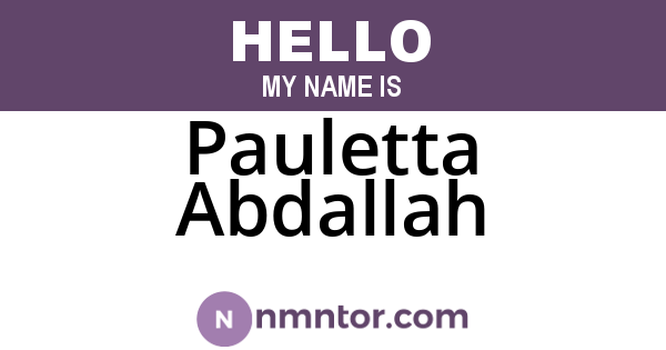 Pauletta Abdallah