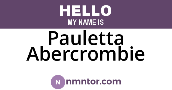Pauletta Abercrombie