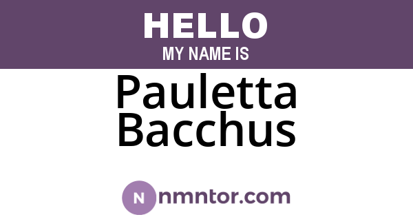 Pauletta Bacchus