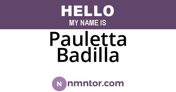 Pauletta Badilla
