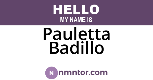 Pauletta Badillo