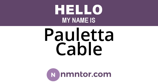 Pauletta Cable
