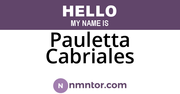 Pauletta Cabriales