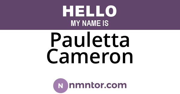 Pauletta Cameron