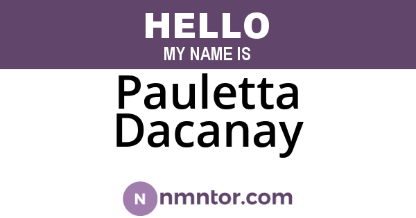 Pauletta Dacanay