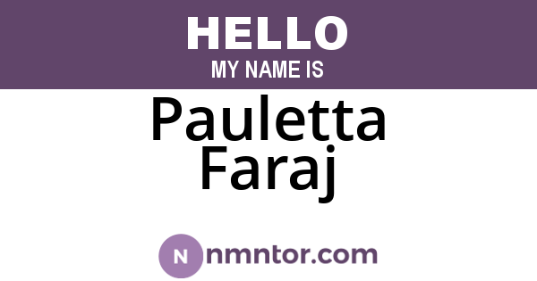 Pauletta Faraj