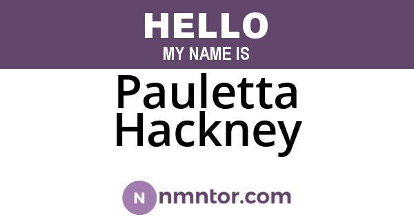 Pauletta Hackney
