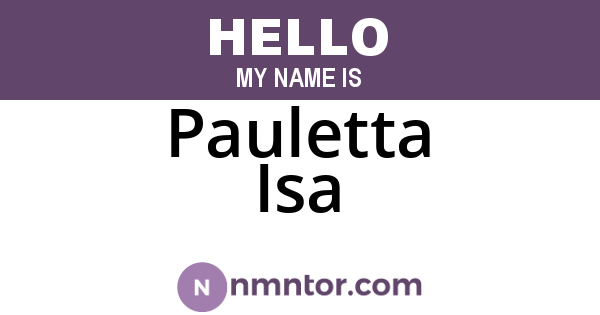 Pauletta Isa