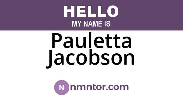 Pauletta Jacobson